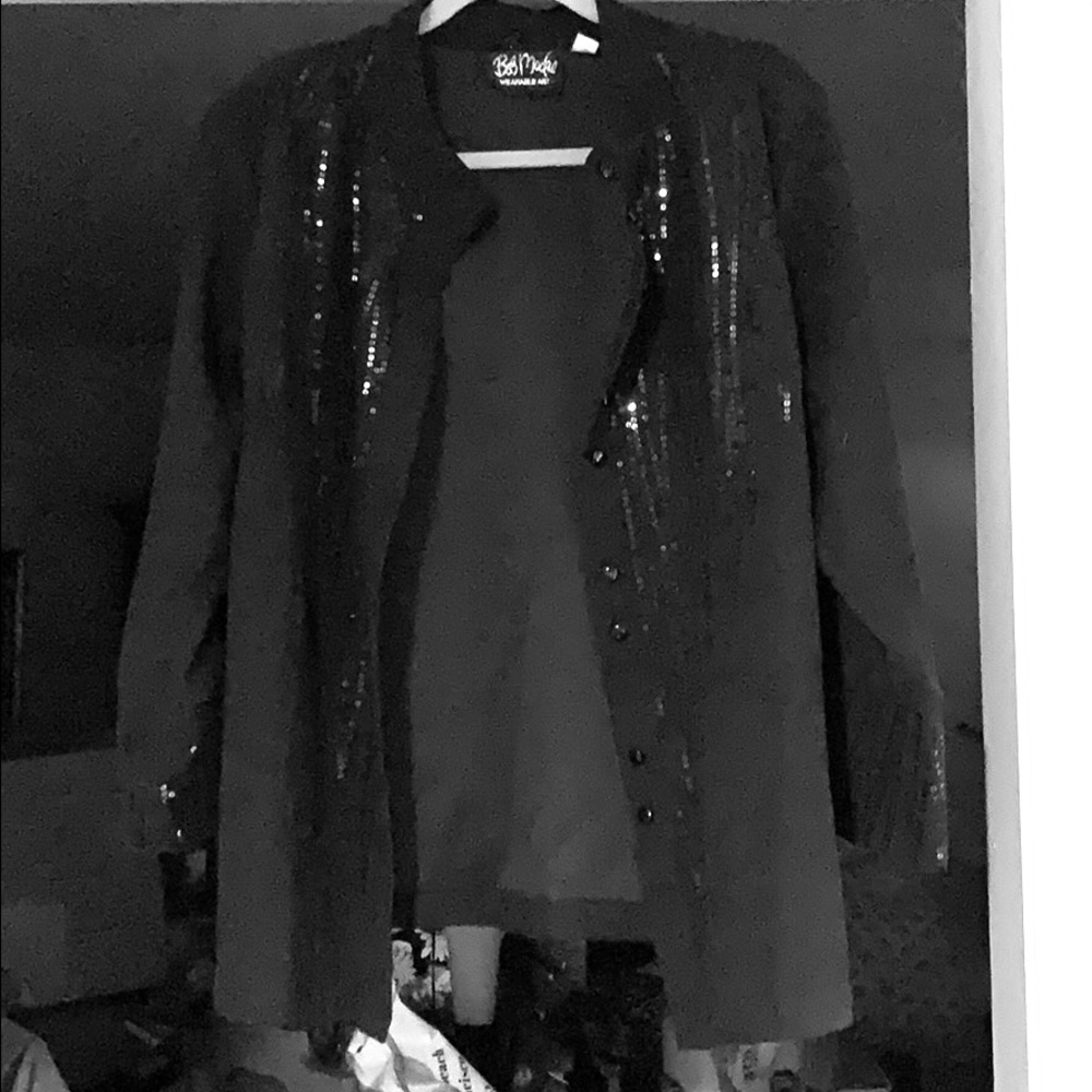 Bob Mackie Black sequined blazer